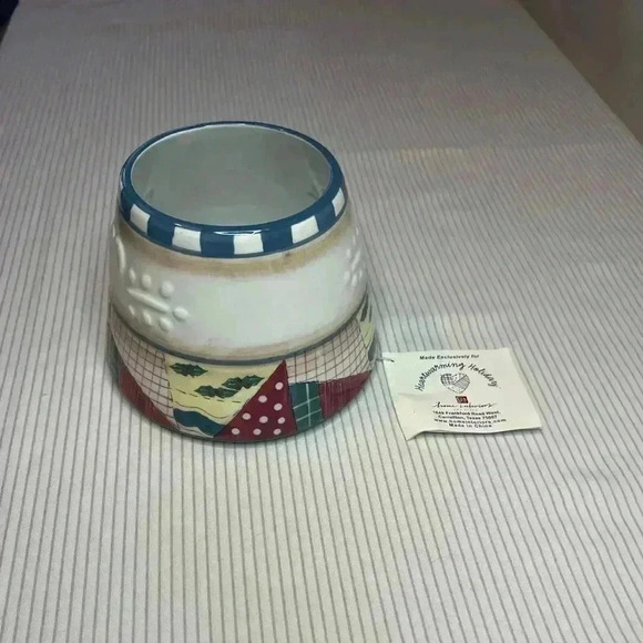 NWT Home Interiors Patchwork Heart Jar Candle Lamp Shade Heart Shade Christmas - Picture 1 of 8